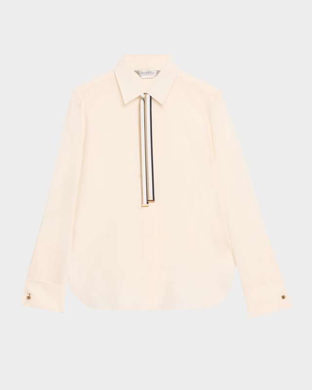 Apollo Neck-Tie Button Down Silk Blouse